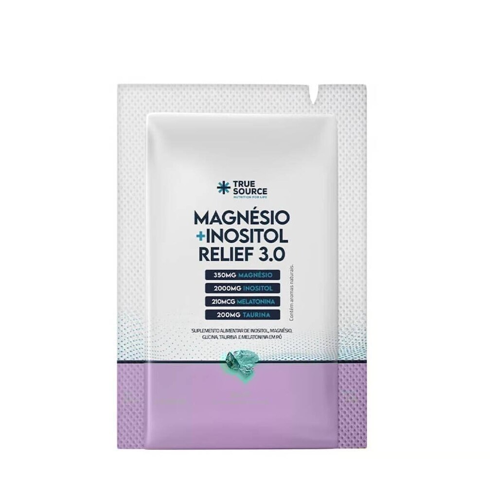 True Magnésio + Inositol Relief 3.0 - 1 Sachê 8g Camomila, Laranja e Lavanda - True Source