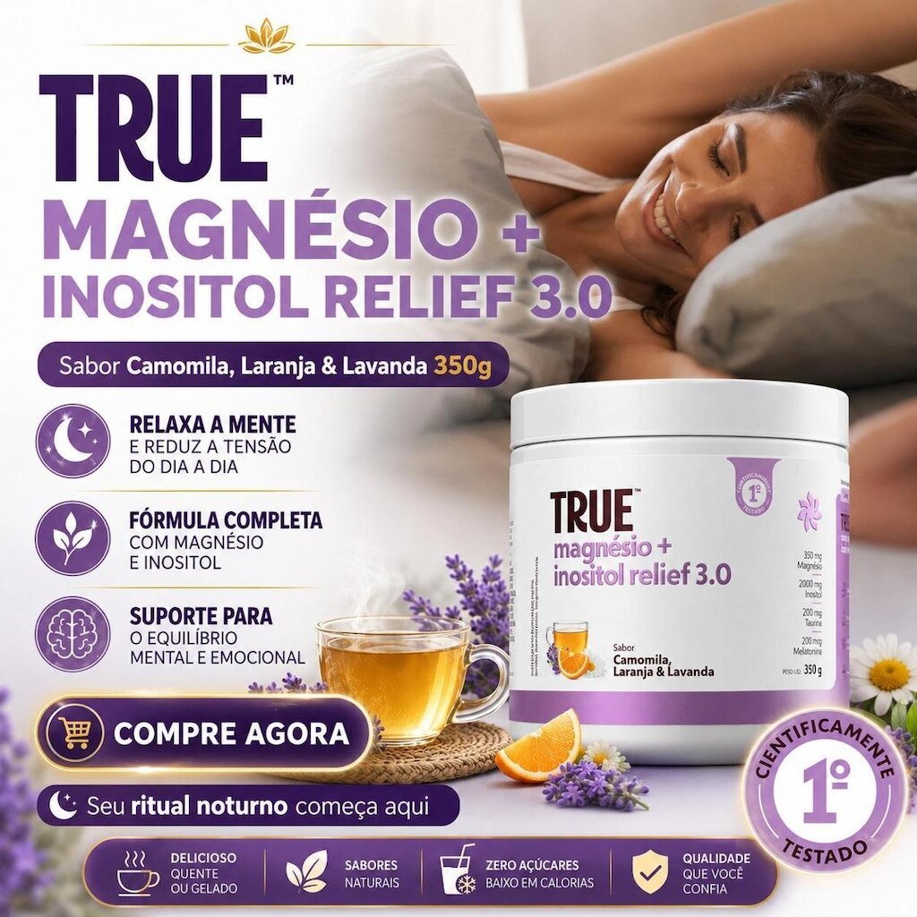 TRUE MAGNESIO + INOSITOL RELIEF 3.0 CAMOMILA E LAVANDA 350G