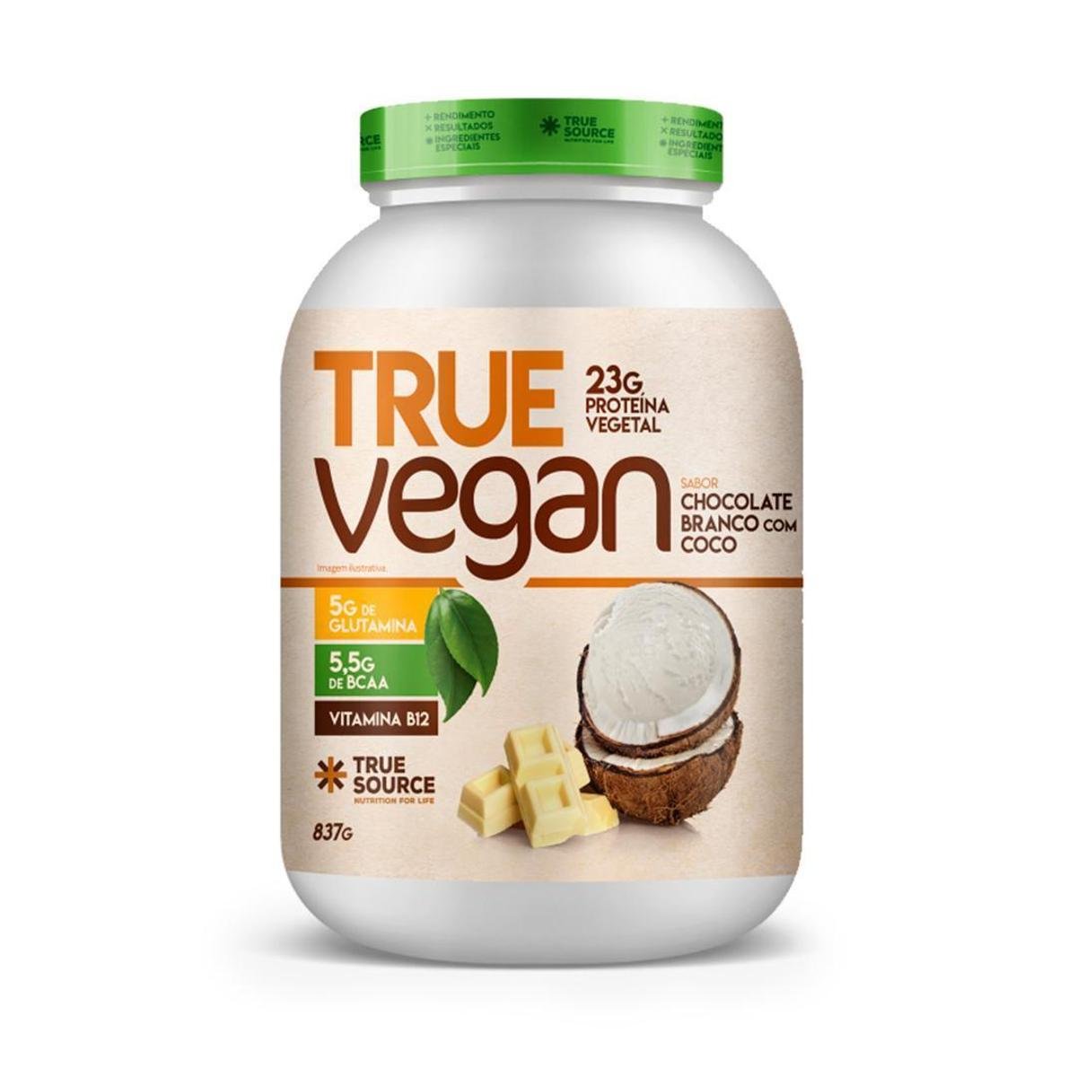 True Vegan Chocolate Branco com Coco (837g) - True Source