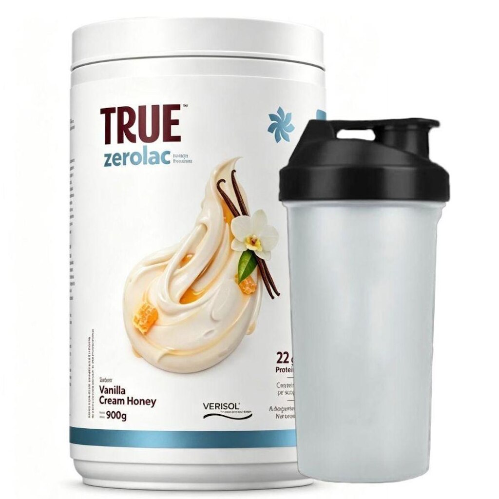True Whey Concentrado Vanilla Honey 900g Coqueteleira - True