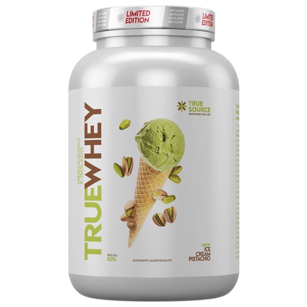 True Whey Protein Hidrolisado e Isolado - 837g Ice Cream Pistachio - True Source