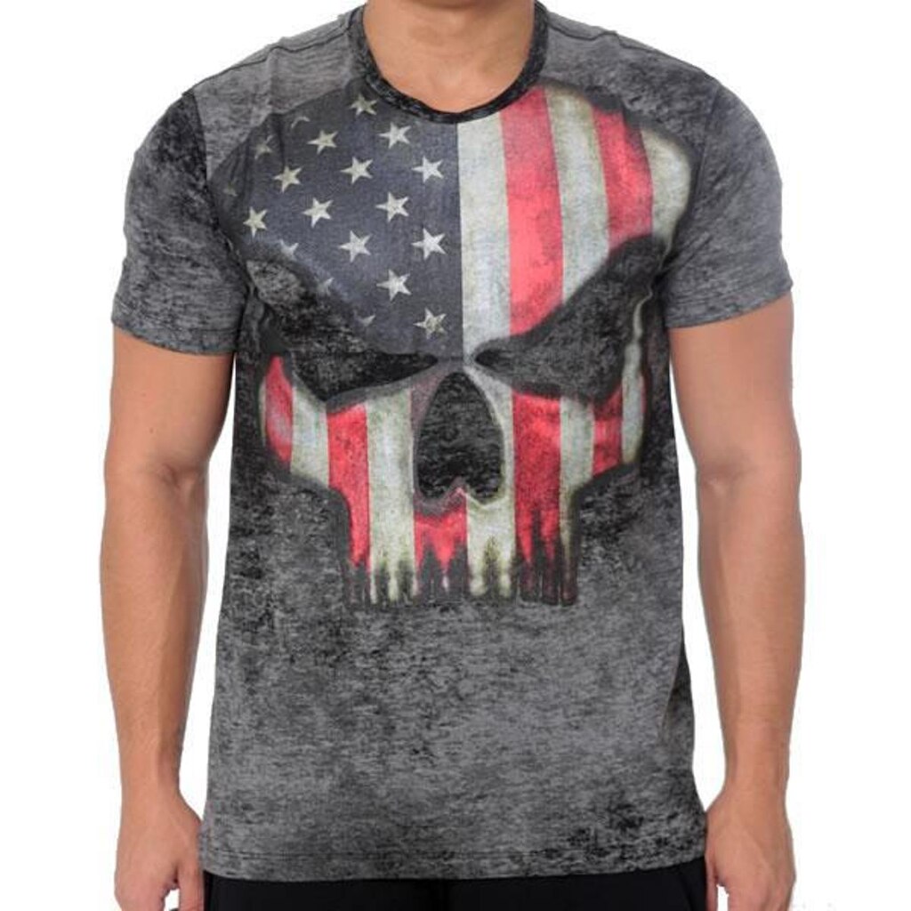 TSHIRT BRANCH WARREN CINZA - BLACK SKULL - CLOTHING (M)