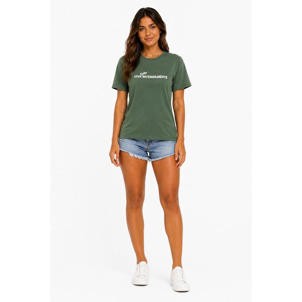 Tshirt Feminina D Bell Outlet Frase Verde
