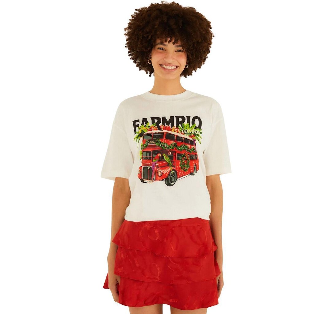 Tshirt Média Farm Rio Ônibus Londres