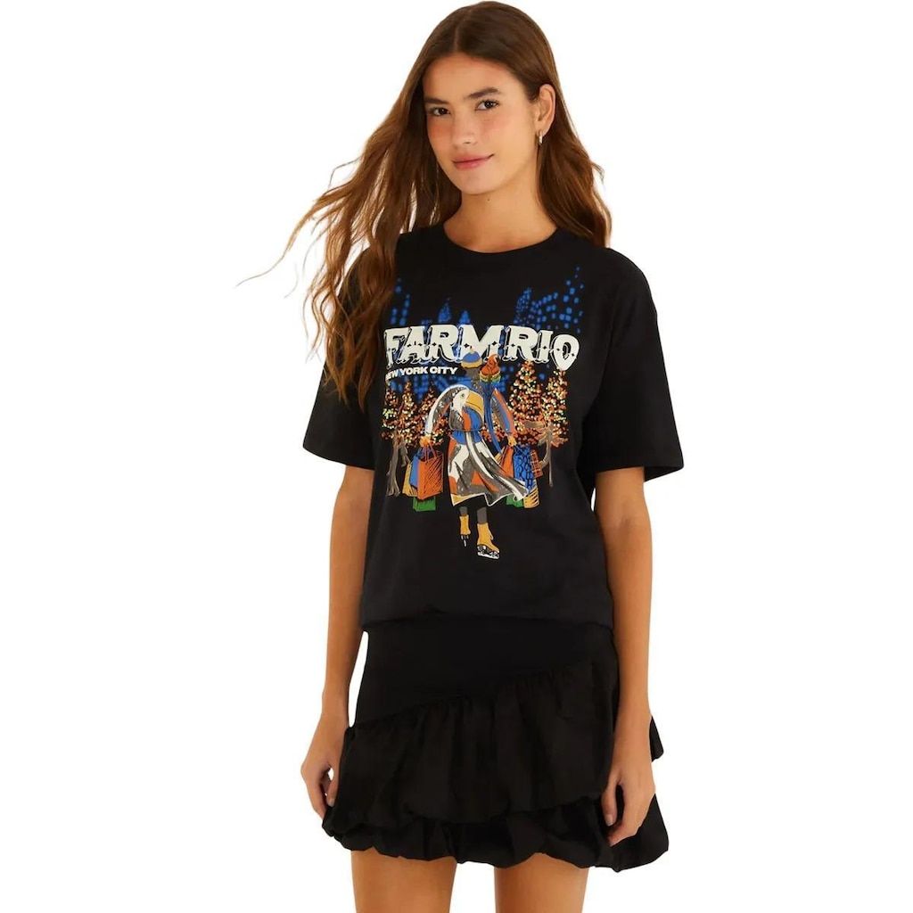 Tshirt Média Farm Rio Patinando em Ny