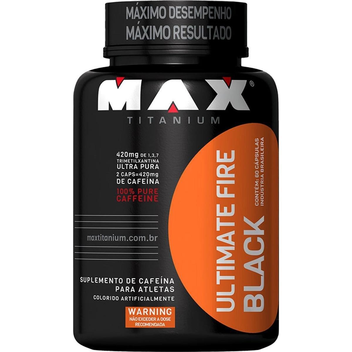 Ultimate Fire Black 60 Cáps - Max Titanium Menor preço em Ultimate Fire Black 60 Cáps - Max Titanium
