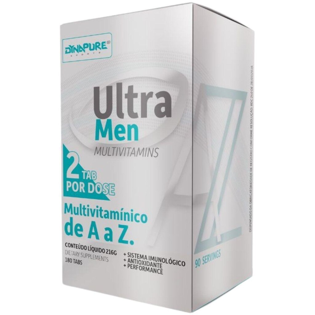 Ultra Men 180 Tabletes Dynapure Sports Sem Sabor