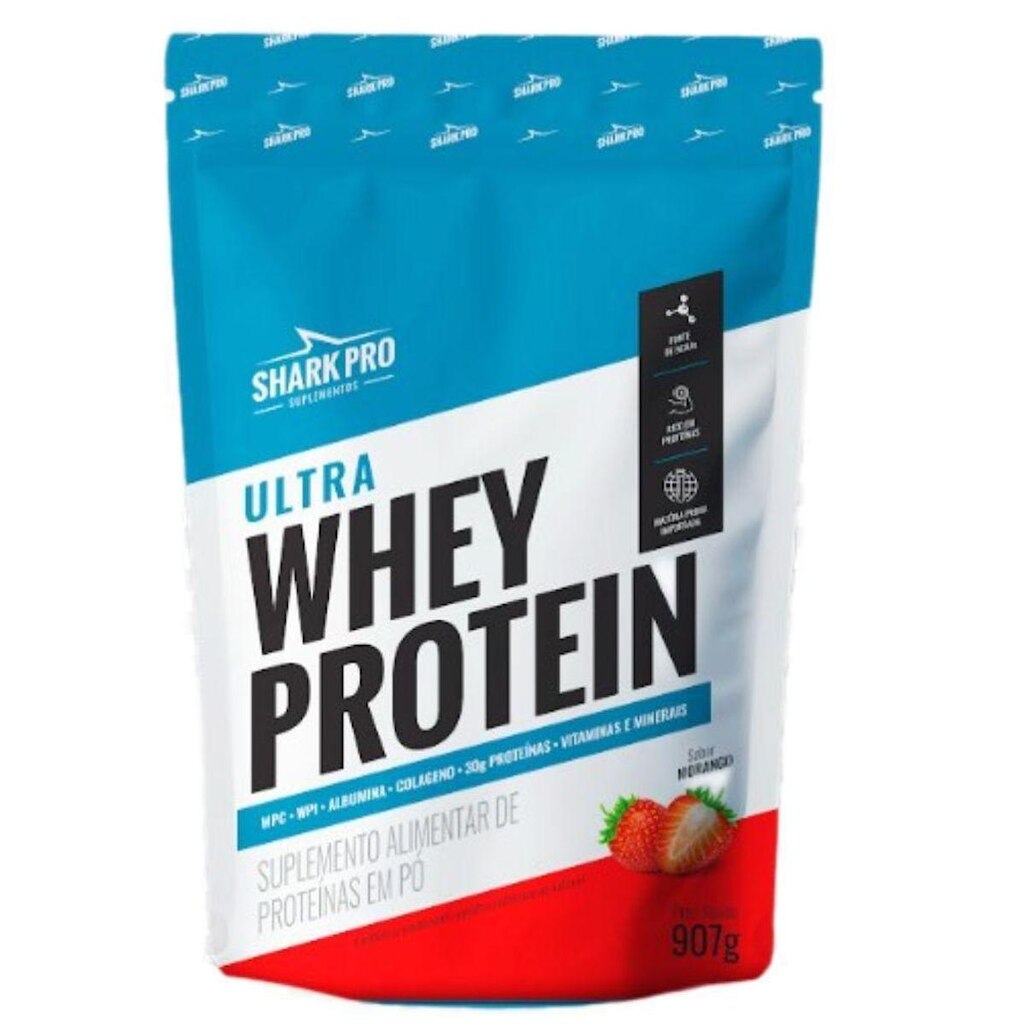 Ultra Whey Isolado Concentrado Morango 907g - Shark Pro
