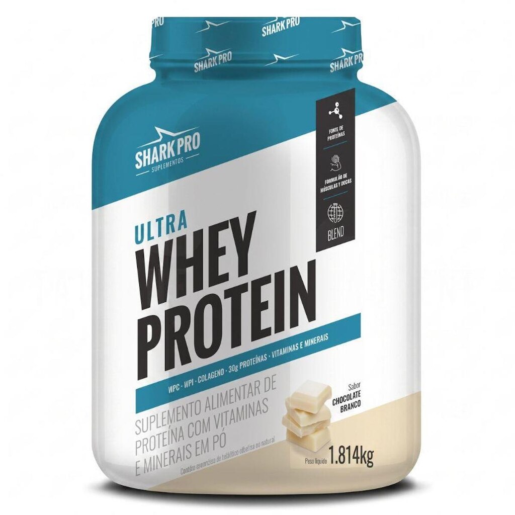 Ultra Whey Protein Chocolate Branco Pote 1.8kg - Shark Pro