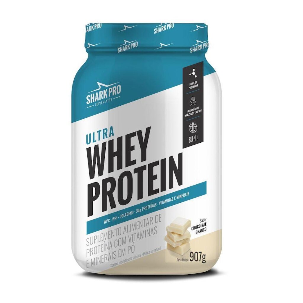 Ultra Whey Protein Chocolate Branco Pote 907g - Shark Pro