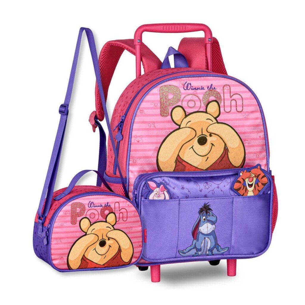 Ursinho Pooh Mochila com Lancheira Termica Kit Escolar Feminino