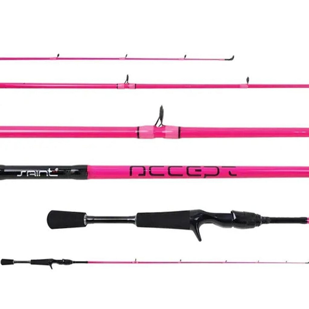 Vara para Carretilha Accept Pink 561BC 1,68mts 6-14lbs 1 Parte - Saint Plus