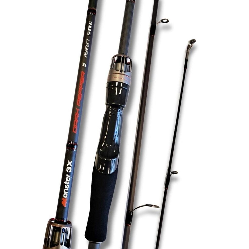 VARA PARA MOLINETE MONSTER 3X DARK PEPPER 6.6 1,98M - 8-15LB