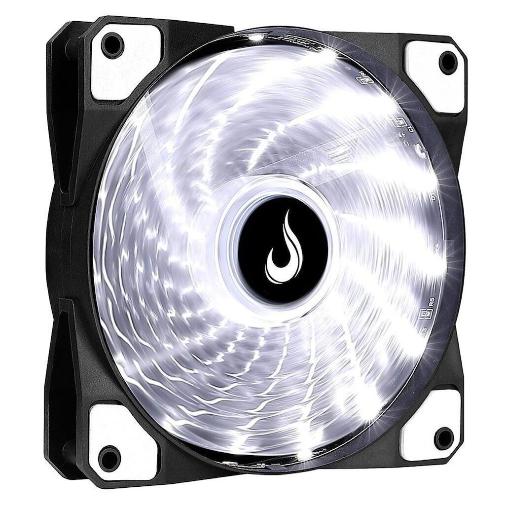 Ventoinha Rise Mode Wind W1, 120mm, LED Branco, Preto - RM-WN-01-BW