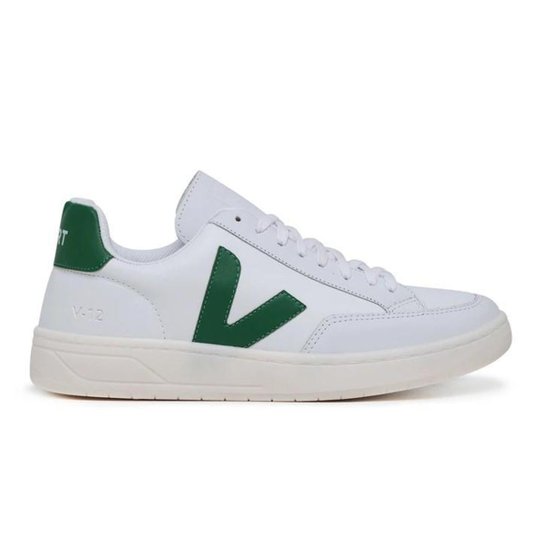 VERT TÊNIS CASUAL MASCULINO SAPATENIS EM COURO UNISSEX V-12 COR - BRANCO/VERDE - Branco Menor preço em VERT TÊNIS CASUAL MASCULINO SAPATENIS EM COURO UNISSEX V-12 COR - BRANCO/VERDE - Branco