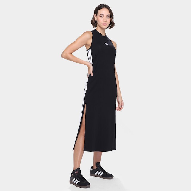 Vestido Adidas 3 Stripes Feminina - Preto+Branco