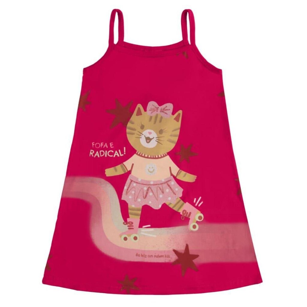 Vestido Alças Infantil Verão Gatinha - Malwee