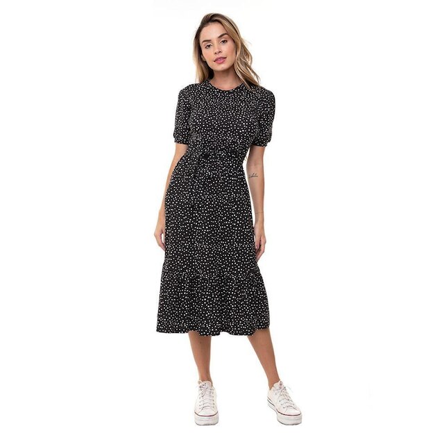 Vestido Aura Faixa Babado