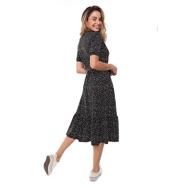 Vestido Aura Faixa Babado
