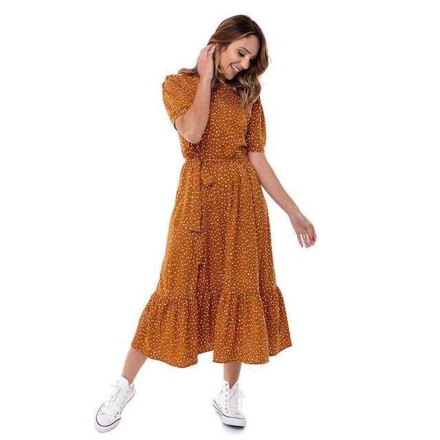 Vestido Aura Faixa Babado