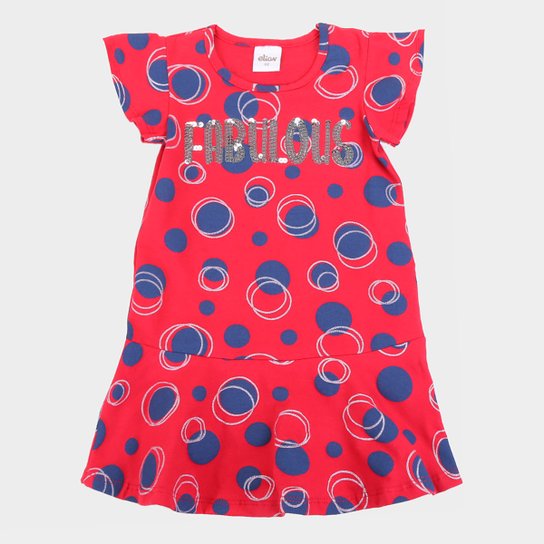 Vestido Bebê Elian Fabulous Paêtes - Vermelho