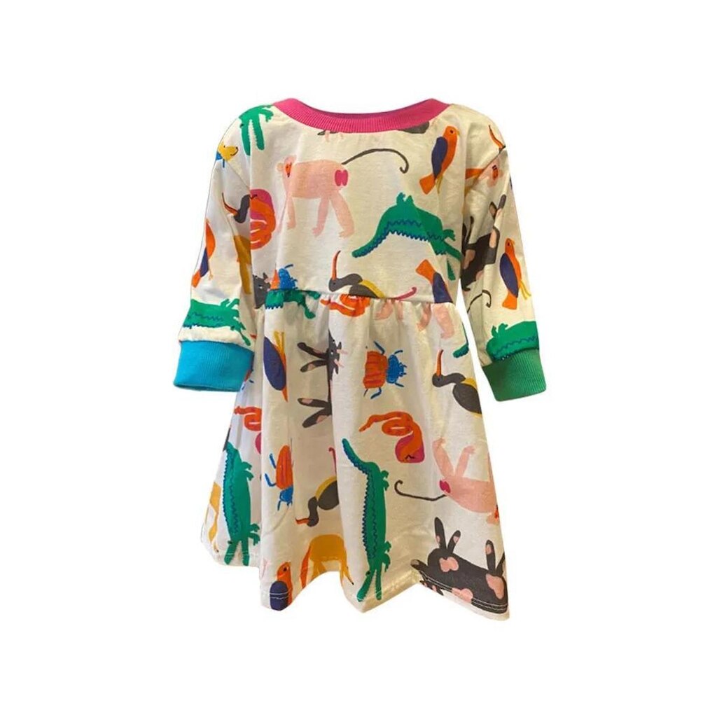 Vestido Bebe Malha Fábula Estampado Bichos do Egito