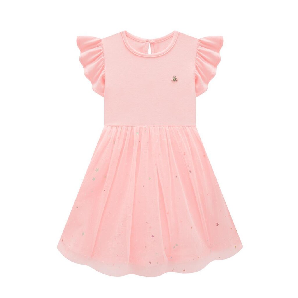 Vestido Bebê Menina Em Tule Iris Rosa Somnii