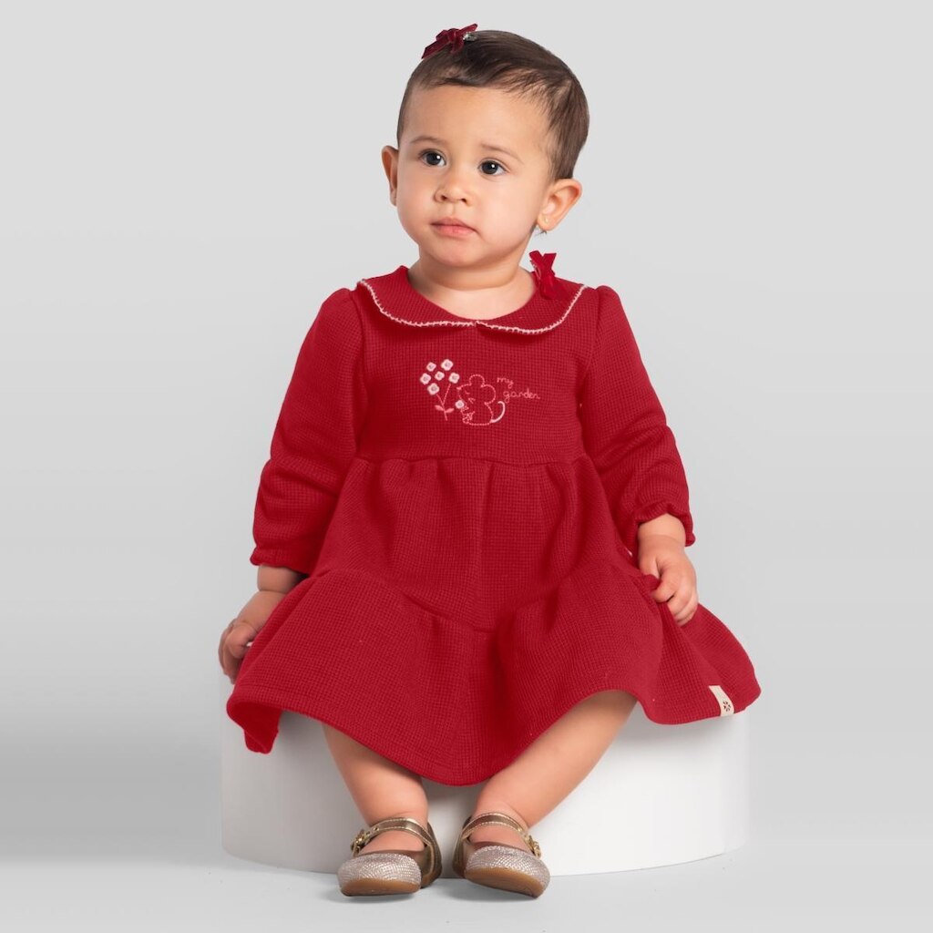Vestido bebê menina texturizado Mundi