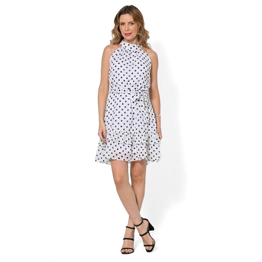 Vestido Bisô Curto Babado Poá Branco