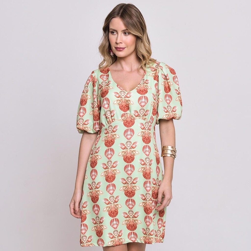 Vestido Bisô Curto Decote Conchas