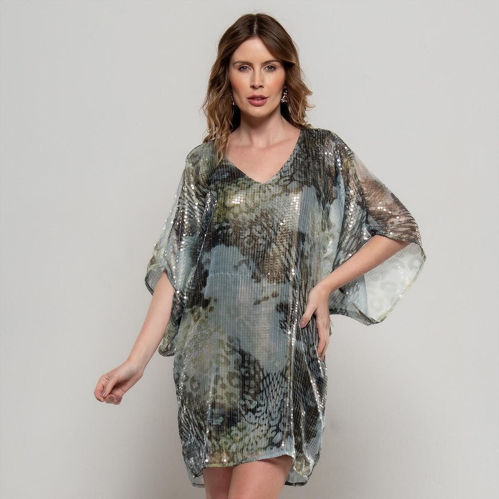 Vestido Bisô Curto Paetê