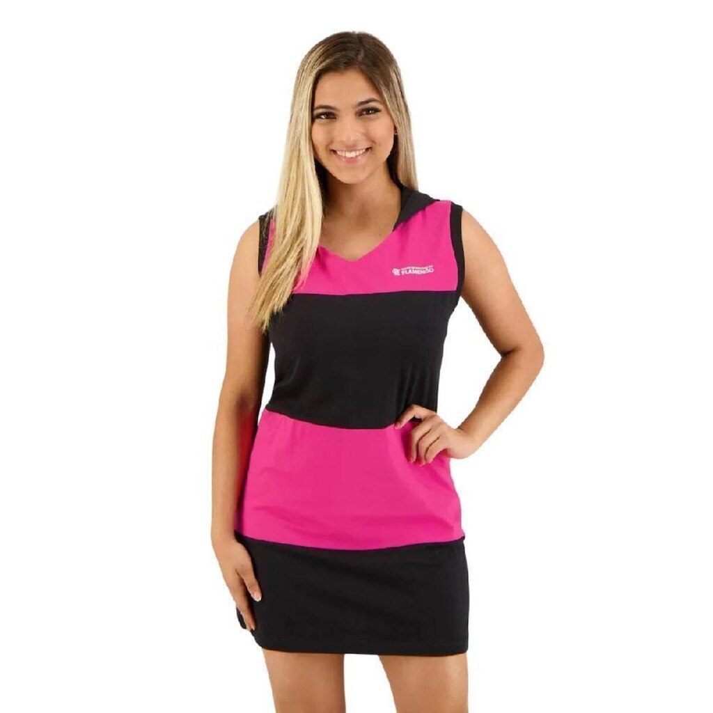 Vestido Braziline Flamengo Teaching - Rosa/Preto