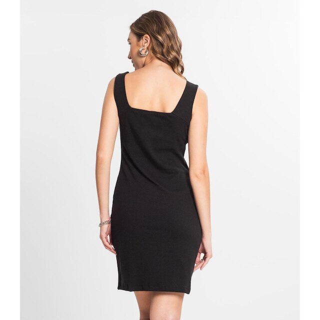 Vestido Canelado Feminino Select Preto