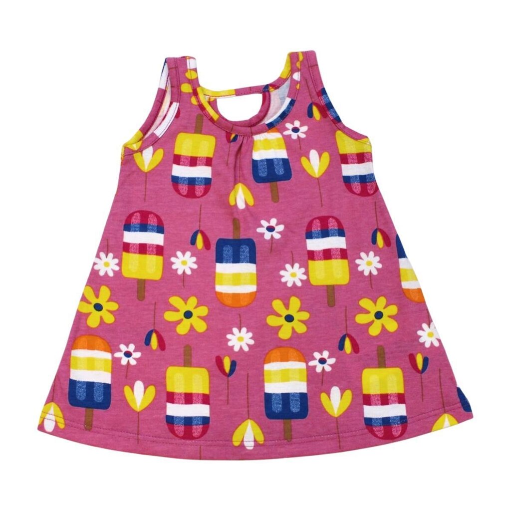 Vestido Cavado Estampa Picolé 1001238 - Kyly