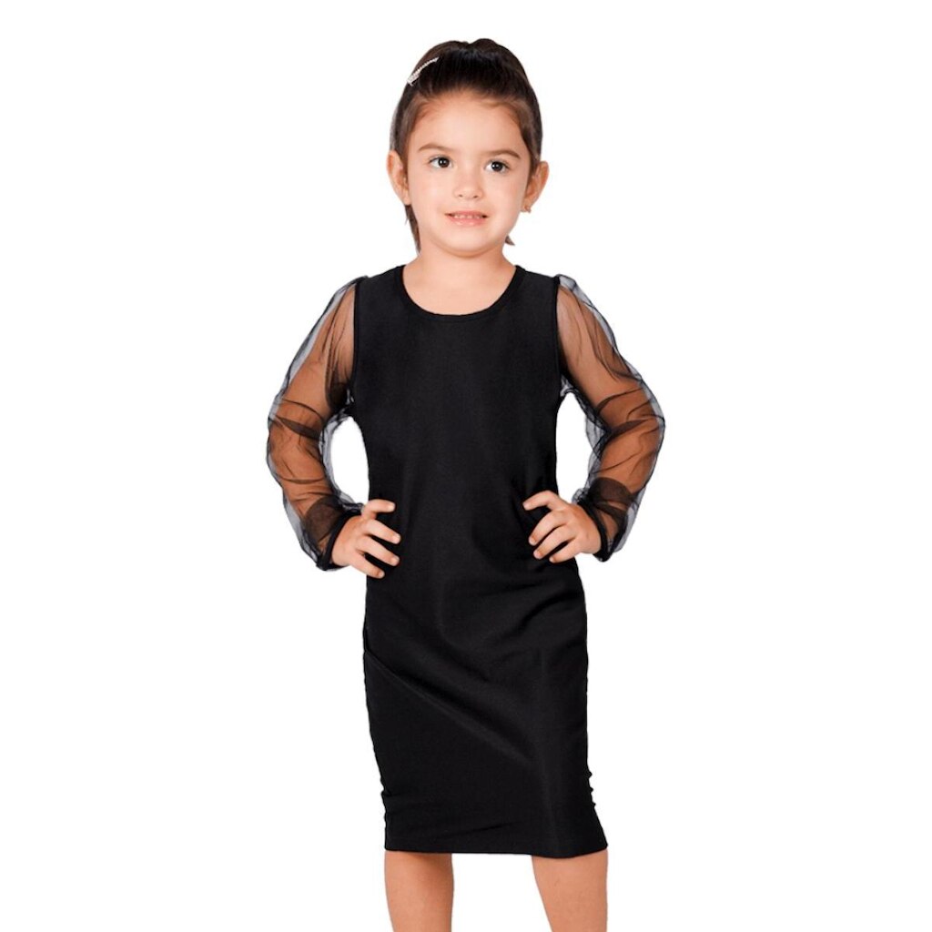 Vestido com Mangas em Tule - Big Bless