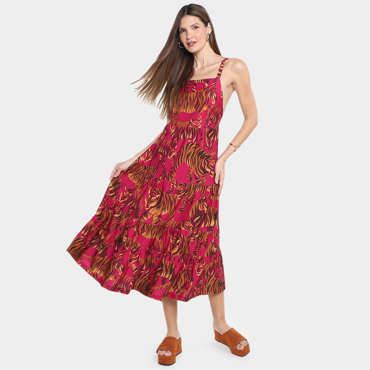 Vestido Cropped Farm Ceu De Tigre Feminino Menor preço em Vestido Cropped Farm Ceu De Tigre Feminino