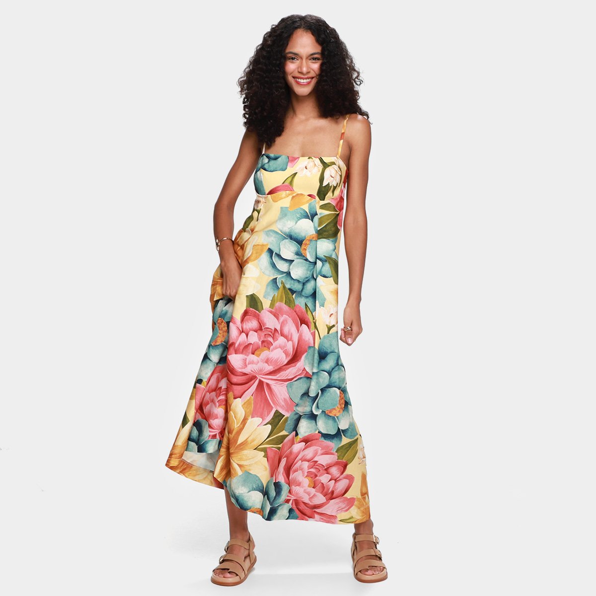 Vestido Cropped Farm Floral Rebeca Menor preço em Vestido Cropped Farm Floral Rebeca