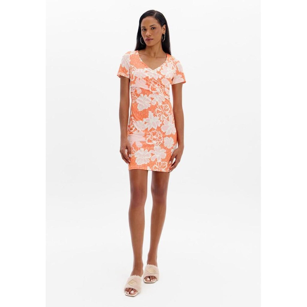 Vestido Curto Busto Cruzado Estampado