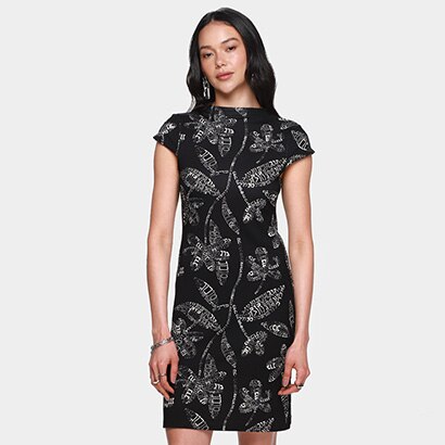 Vestido Curto CLC Floral Feminino - Feminino