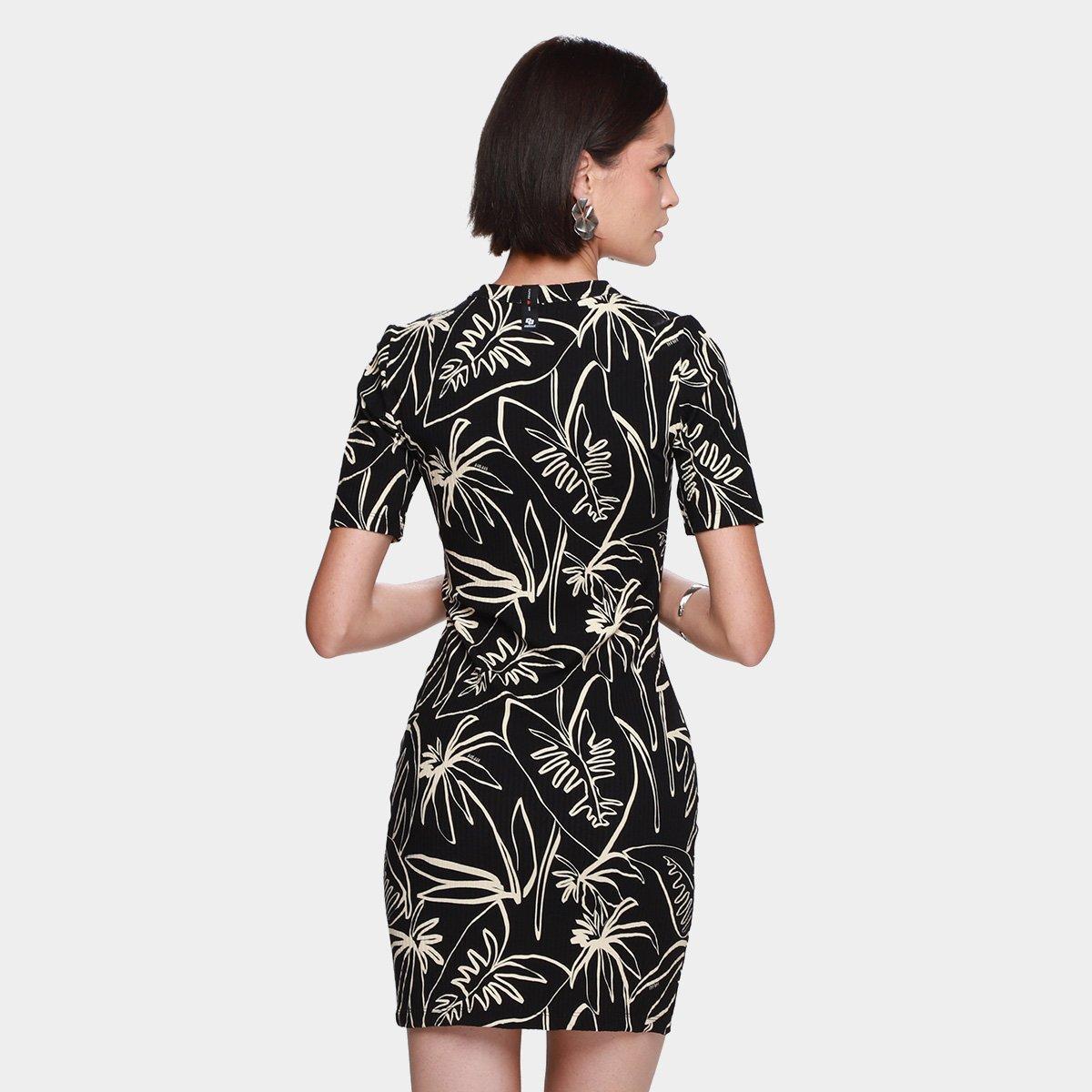 Vestido Curto Colcci Folhagens Feminino - 1