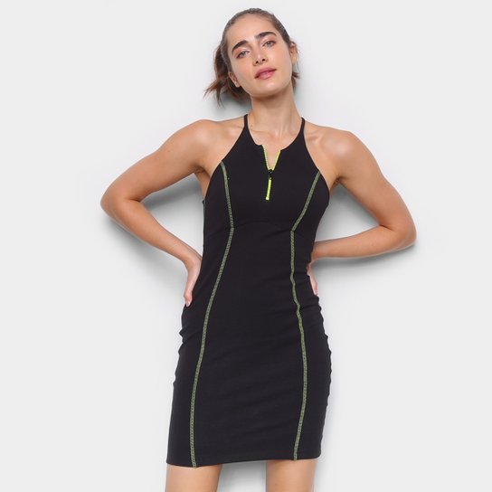 Vestido Curto Colcci Tubinho Feminino - Preto Menor preço em Vestido Curto Colcci Tubinho Feminino - Preto