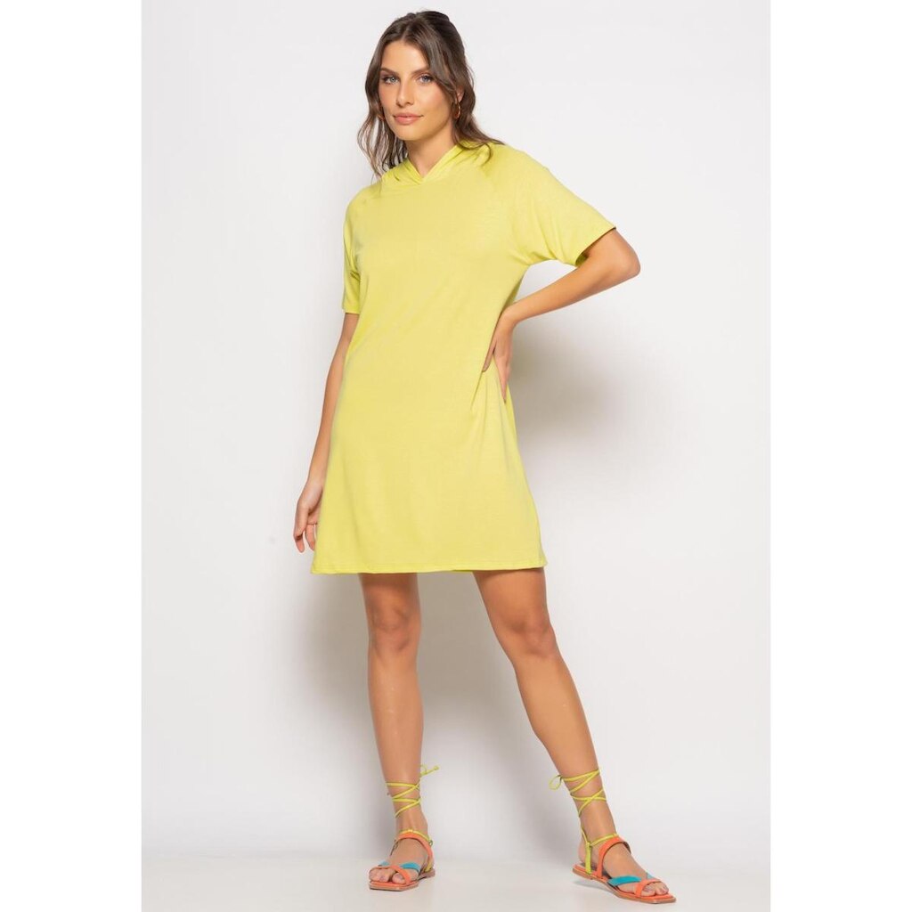 Vestido Curto Com Capuz Malha Salvatore
