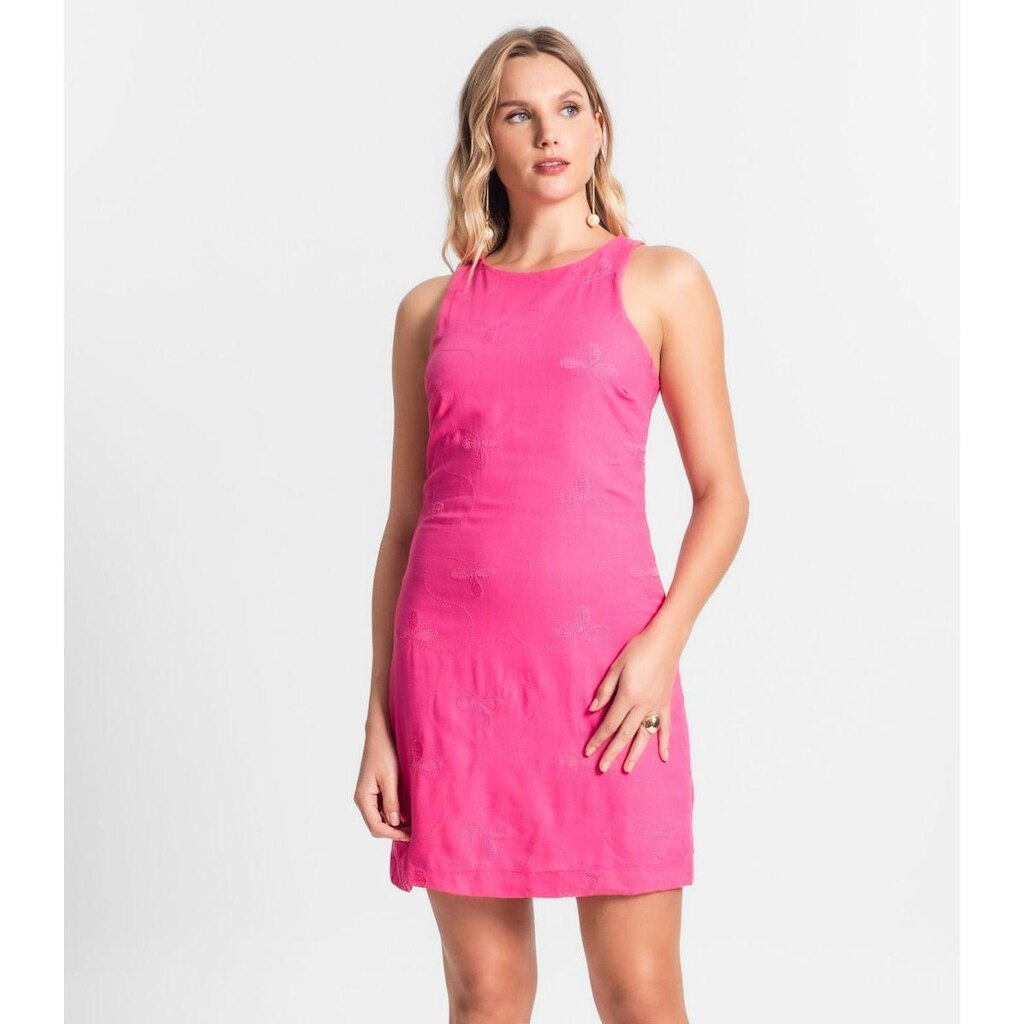 Vestido Curto De Linho Feminino Endless Rosa