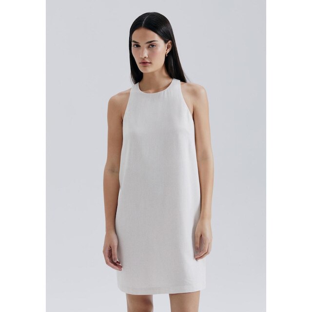 Vestido Curto Evasê Com Linho Hering
