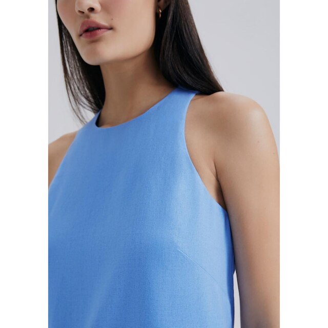 Vestido Curto Evasê Com Linho Hering