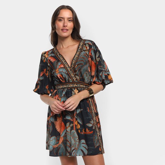 Vestido Curto Farm Banho de Rio Feminino - Verde Menor preço em Vestido Curto Farm Banho de Rio Feminino - Verde