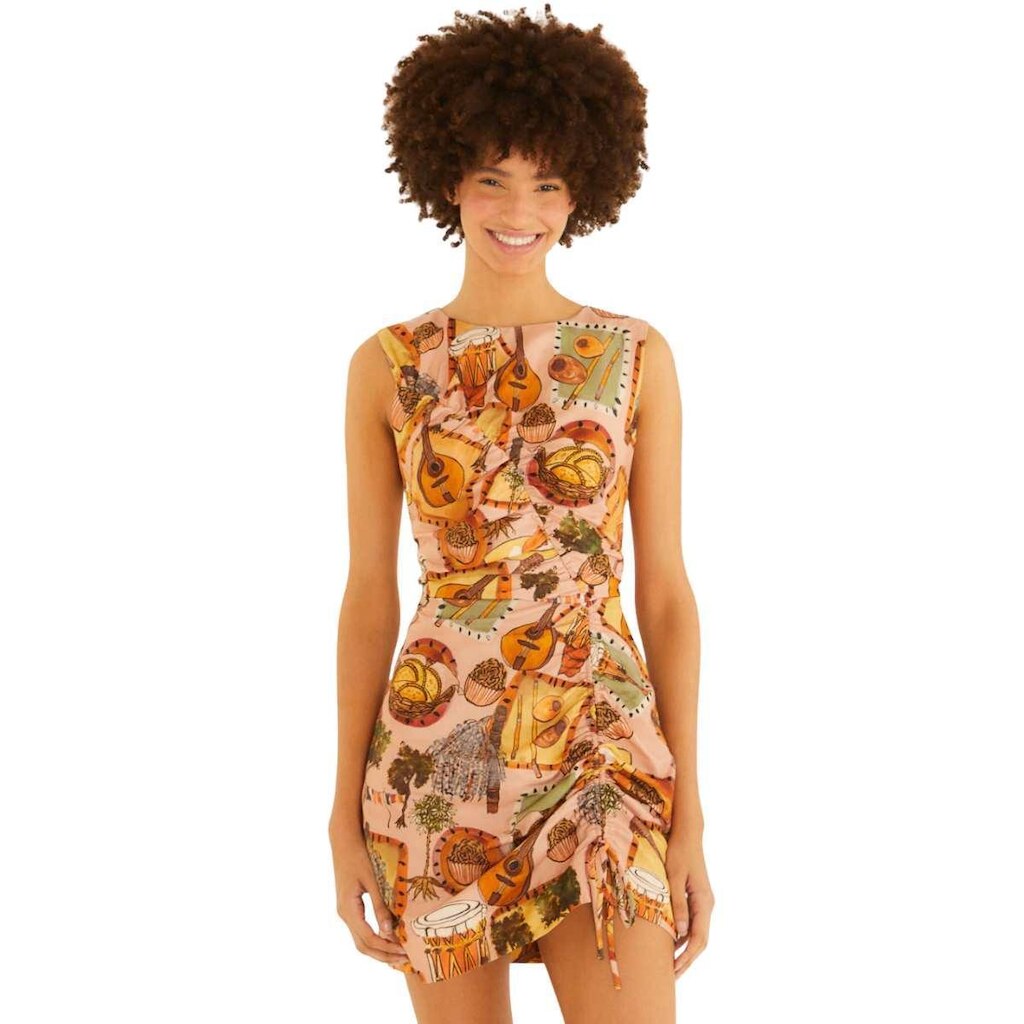Vestido Curto Farm Rio Boemia Rosa