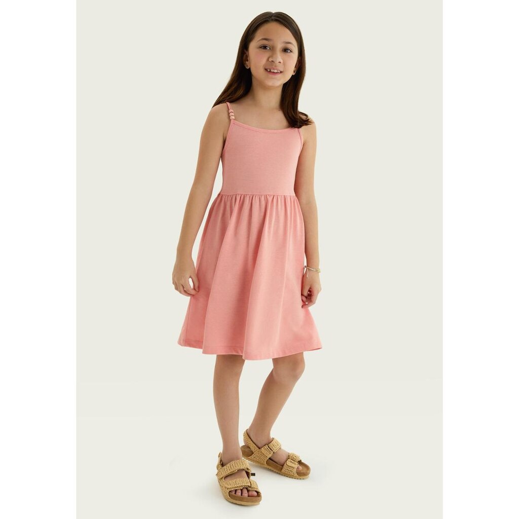 Vestido Curto Infantil Em Malha Binada