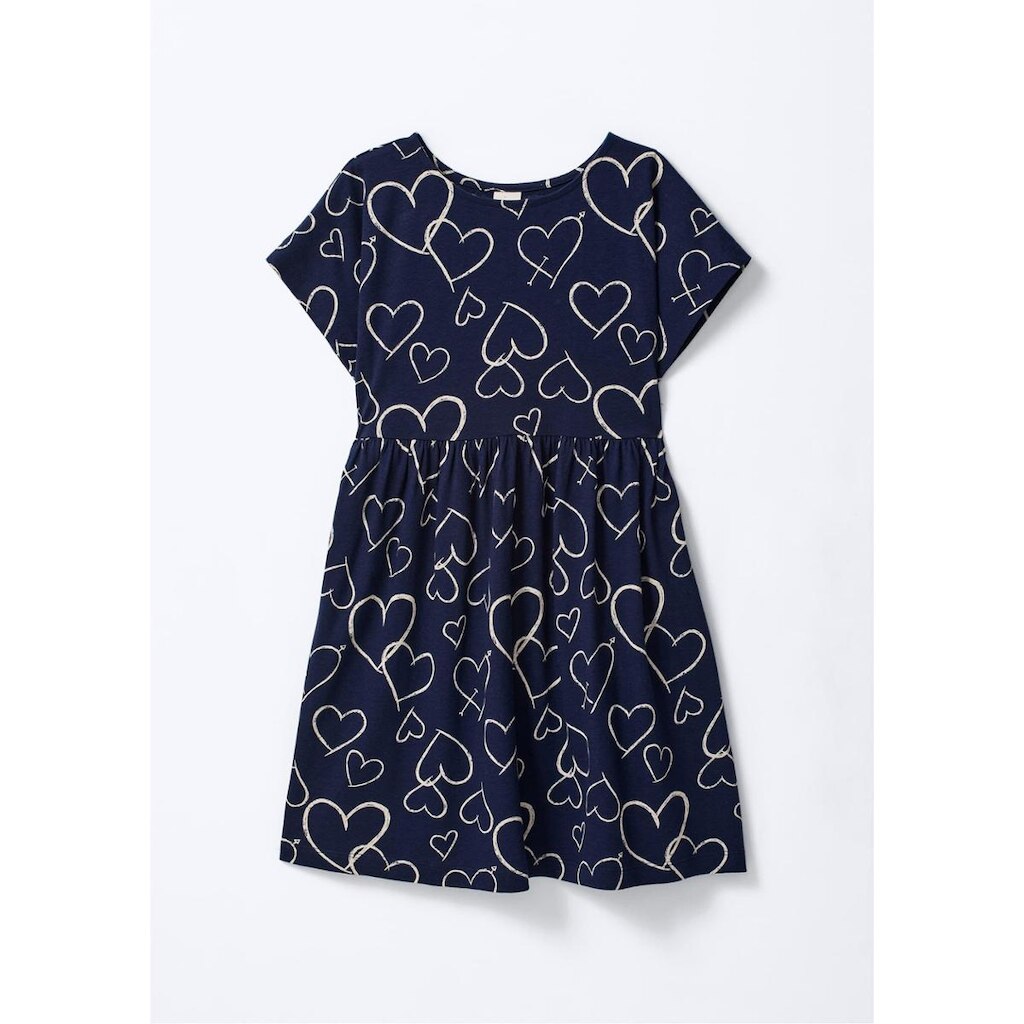 Vestido Curto Infantil Estampado Em Algodão