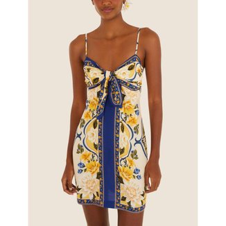 Vestido Curto Lenco Estampado Flor do Rio Farm